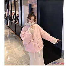 秋冬季棉衣外套新款韓版少女學生毛領加絨加厚寬松羊羔毛棉服 價格比較,價格查詢,歷史價格詳細信息