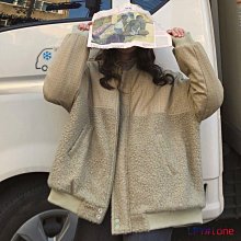 羊羔毛拼接棉服女冬季新款爆款港風韓版寬松加厚保暖棉襖外套 歷史價格詳細信息