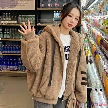 仿羊羔絨衛衣女加絨加厚新款季寬鬆韓版拉鏈開衫絨外套潮流行女裝女性服飾衣服上衣休閒服-餘登米女裝 歷史價格詳細信息