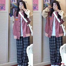 燈芯絨棒球服女 秋冬美式復古棒球外套 新款字母寬鬆夾克 甜酷工裝外套 外搭長袖上衣女裝 歷史價格詳細信息