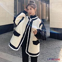 新款拼接羊羔毛棉服女韓版寬松復古港風格子棉衣秋冬外套加厚 歷史價格詳細信息