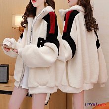 加絨加厚仿羊羔毛連帽衛衣女慵懶風韓版寬松秋冬季年新款外套 歷史價格詳細信息