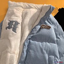 棉服冬季加厚燈芯絨拼接棉衣棉服女新款oversize情侶百搭面包服潮 歷史價格詳細信息