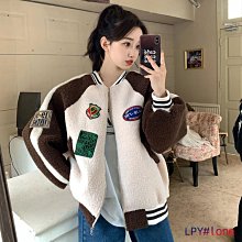 羊羔毛拼接棉服女冬季新款爆款港風韓版寬松加厚保暖棉襖外套 歷史價格詳細信息