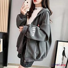 秋冬新款韓版寬松女學生加絨加厚保暖拉鏈連帽衛衣棉服ins潮 歷史價格詳細信息
