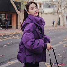 紫色短款羽絨服女冬季2023新款設計感小眾韓版寬松連帽白鴨絨外套_佳美優品 歷史價格詳細信息