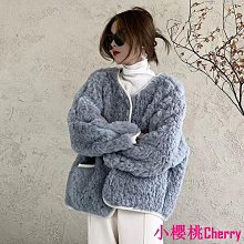 小櫻桃Cherry仿羔羊絨棉服女2023秋冬新款刷毛加厚中長款寬鬆時尚學生大學T外套 歷史價格詳細信息