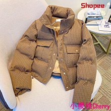 小櫻桃Cherry冬季新款韓版寬鬆學生加厚連帽羽絨棉衣 韓版羽絨服女加厚寬鬆小個子短版外套 棉衣女短版新款冬季羽絨棉服寬鬆麵包服棉襖 歷史價格詳細信息