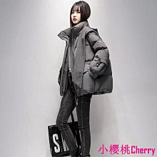 小櫻桃Cherry薄款棉服女短版年新款素色時尚小個子棒球服連帽收腰秋冬 歷史價格詳細信息