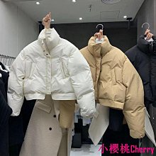 小櫻桃Cherry白色菱格棉衣 棉服女 秋冬新款小眾氣質百搭寬鬆加厚棒球服外套 歷史價格詳細信息