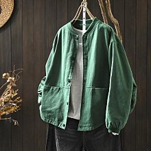 【木棉衣舖】中式亞麻雙層印花開衫外套盤扣復古中長款外套-0920 歷史價格詳細信息