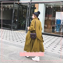Sis KOREA style  韓系 名媛風 韓國精品 手工雙面羊毛 氣質100%羊毛簡約法式九分袖長大衣 歷史價格詳細信息
