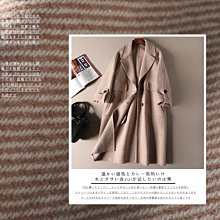 原單 外貿 尾單 // 特價!! 中長款帶腰帶氣質修身手工縫製的100%雙面羊毛大衣外套 歷史價格詳細信息