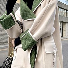 ◎緹蕾雅◎骨折價 高級訂製設計款韓版撞色翻領雙排扣拼接毛呢外套實拍/羊毛羽絨針織外套背心蕾絲禮服毛帽t雨鞋保護貼/現+預 歷史價格詳細信息