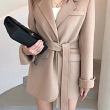 正韓～雲朵。90%羊毛料配色羊毛大衣 歷史價格詳細信息