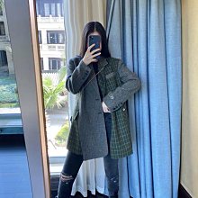 格紋西裝外套 韓版西裝外套 單排扣單西 格子西裝外套 休閒西服外套 西裝夾克 男士西裝外套 外套男 寬鬆  服飾-潮男服飾 歷史價格詳細信息