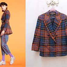 ※funnyy_lee※ mia mia 2019秋冬 全新 桔藍色 格紋外套 S 價格比較,價格查詢,歷史價格詳細信息