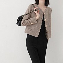 ＊有間衣飾＊2021秋季新品 小香黃色夾花格紋修身短外套 歷史價格詳細信息