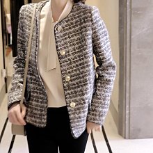 ＊有間衣飾＊2021秋季新品 小香黃色夾花格紋修身短外套 歷史價格詳細信息