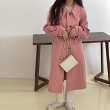 雙面羊絨大衣女米白色長袖高端中長款過膝純色韓版羊毛呢秋冬外套 歷史價格詳細信息