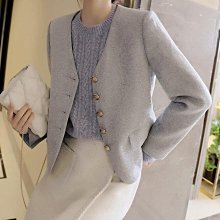 ＊有間衣飾＊2021秋季新品 小香黃色夾花格紋修身短外套 歷史價格詳細信息