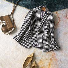 ＊有間衣飾＊2021秋季新品 小香黃色夾花格紋修身短外套 歷史價格詳細信息