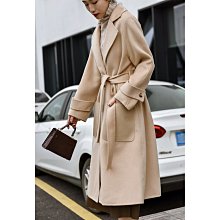 ZW189 明媚淡雅高支羊毛羊絨大衣女翻領雙面呢毛呢外套中長款呢子大衣 預購 歷史價格詳細信息