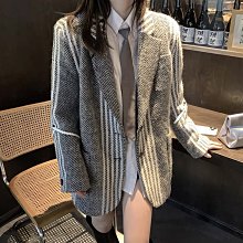 正韓條紋羊毛超質感西裝外套，F 歷史價格詳細信息