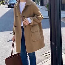 熱銷 羊毛大衣 新款牛角扣雙面羊絨大衣女式寬松韓版學院減齡顯瘦羊毛外套女 可開發票 歷史價格詳細信息