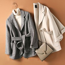 衣女呢子西裝領中長款小個子毛呢外套女 長版風衣 棒球服 防風 歷史價格詳細信息