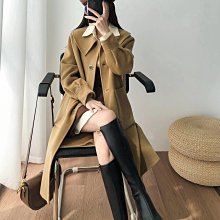 熱銷 羊毛大衣 新款牛角扣雙面羊絨大衣女式寬松韓版學院減齡顯瘦羊毛外套女 可開發票 歷史價格詳細信息