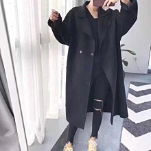 熱銷 雙面呢大衣羊毛尼大衣氣質通勤毛呢大衣毛呢外套女羊毛西裝領外套黑色 可開發票 歷史價格詳細信息