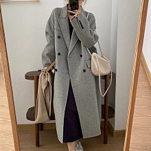 羊毛呢外套女衣服毛呢外套2023韓版女ins秋冬雙面呢大衣中長款高端新顯瘦手工羊毛大衣風衣 歷史價格詳細信息