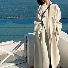 韓版中長款寬松毛呢外套女秋冬2023新款高級感赫本風雙面羊絨大衣_佳美優品 歷史價格詳細信息