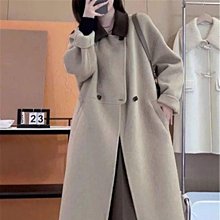 羊毛呢外套女衣服毛呢外套2023韓版女ins秋冬雙面呢大衣中長款高端新顯瘦手工羊毛大衣風衣 歷史價格詳細信息