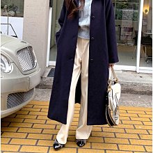 韓國 長版大衣 高質感 長袖毛呢外套  毛呢大衣 黃色毛呢外套女  中長款韓版秋冬新款寬鬆過膝毛呢大衣~梅梅服飾 歷史價格詳細信息