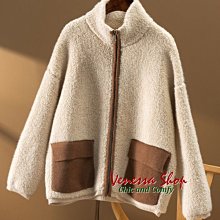 VENESSA~ 新款 撞色拼接 精緻重工刺繡 高質感醋酸絲 小立領棒球夾克外套 (T1421) 歷史價格詳細信息