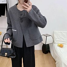 【手縫羊毛大衣】雙面呢雙排扣秋冬寬松韓版大衣中長款高級感毛呢 歷史價格詳細信息