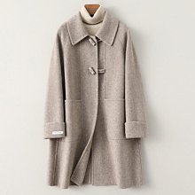 。秋冬裝。髙級感羊毛呢單盤扣雙口袋大衣外套。她時尚【G區-8138】 歷史價格詳細信息