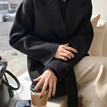 女大衣 外套雙面羊毛大衣女中長款羊毛呢子韓系寬松娃娃領牛角扣毛呢外套 歷史價格詳細信息