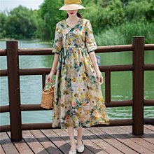 連身裙夏季原創時尚慵懶韓版港風寬松休閑減齡翻領條紋棉T恤連衣裙 歷史價格詳細信息