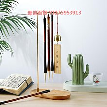 櫸木筆掛7字型排扣毛筆支架桌面擺件毛筆文具收納學生國風毛之新 歷史價格詳細信息