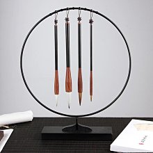 【毛筆架】圓形鐵藝筆架實木書法工具學生創意簡約現代筆掛毛筆架子文房四寶 歷史價格詳細信息