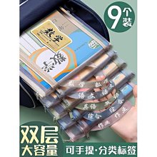 學科科目分類文件袋拉鍊式小學生作業袋資料袋語文分科書袋拎初中生試卷學習收納袋課本袋子帆布書本a4手提袋 歷史價格詳細信息