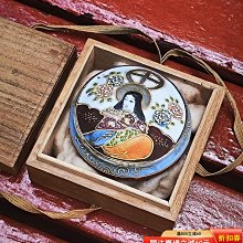 日本香盒，日本文房墨盒，大光寺本堂，佛寺紀念品，七十年代老物，全新全品，帶證書，直徑103，高度31。實。-5729 歷史價格詳細信息