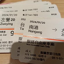高鐵票根，2024年高鐵票,購票證明,南港到左營,台北到左營來回,桃園-左營, 台中-左營113年，單張北上售300元+運費 歷史價格詳細信息