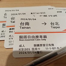 高鐵票根，2024年高鐵票,購票證明,南港到左營,台北到左營來回,桃園-左營, 台中-左營113年，單張北上售300元+運費 歷史價格詳細信息