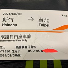高鐵票根，2024年高鐵票,購票證明,南港到左營,台北到左營來回,桃園-左營, 台中-左營113年，單張北上售300元+運費 歷史價格詳細信息