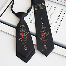 大喜原創 【春與阿修羅】弓箭刺繡黑色領帶手作輕奢男女JKDK小物精品 促銷 正品 夏季 歷史價格詳細信息