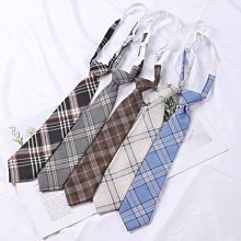 日系格子懶人式拉鏈款領帶jk領花男女百搭時尚學院風制服配飾小物 歷史價格詳細信息